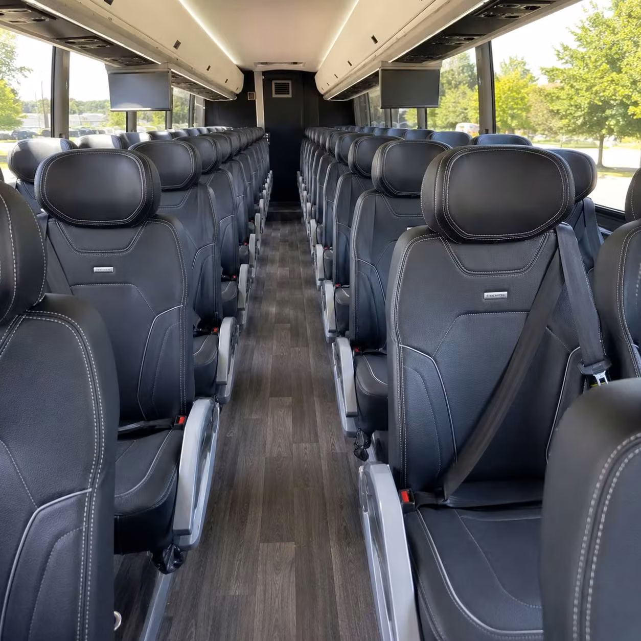 56 passenger charter bus inside